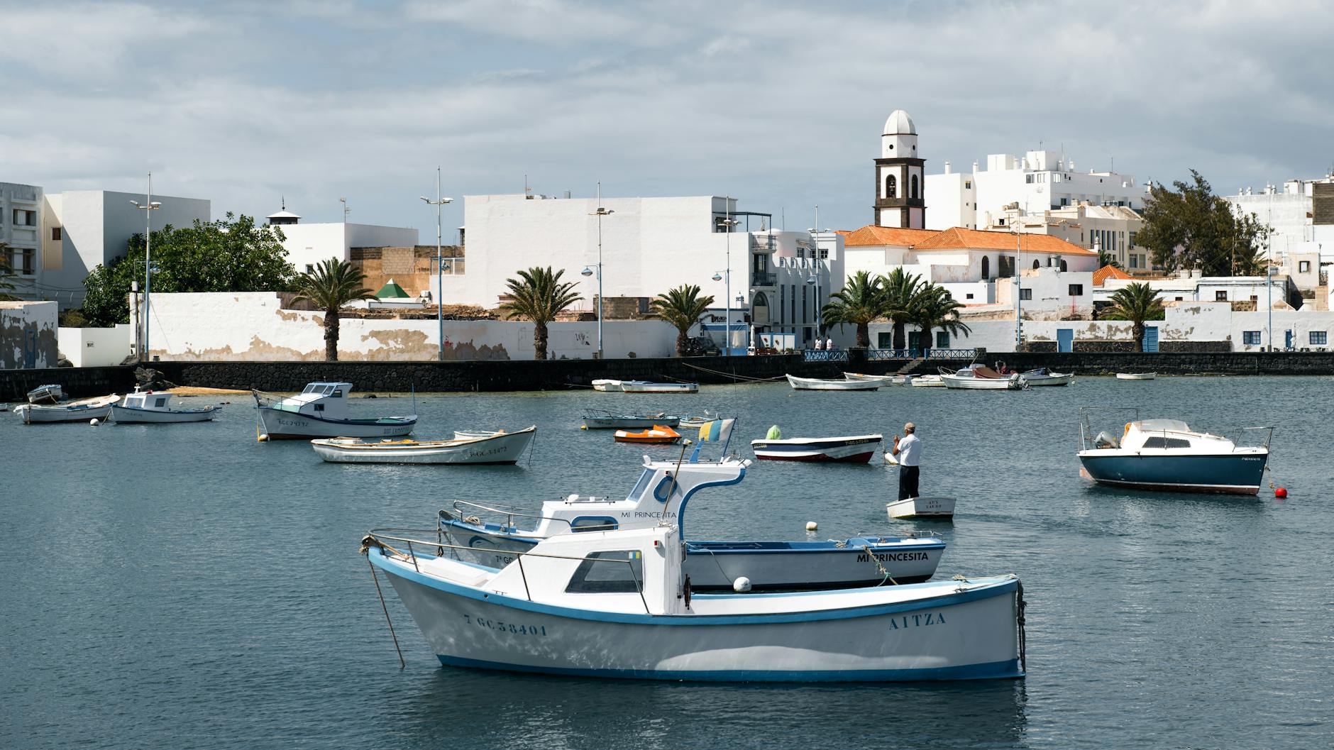 Marina harbour with boats in Mallorca, Spain