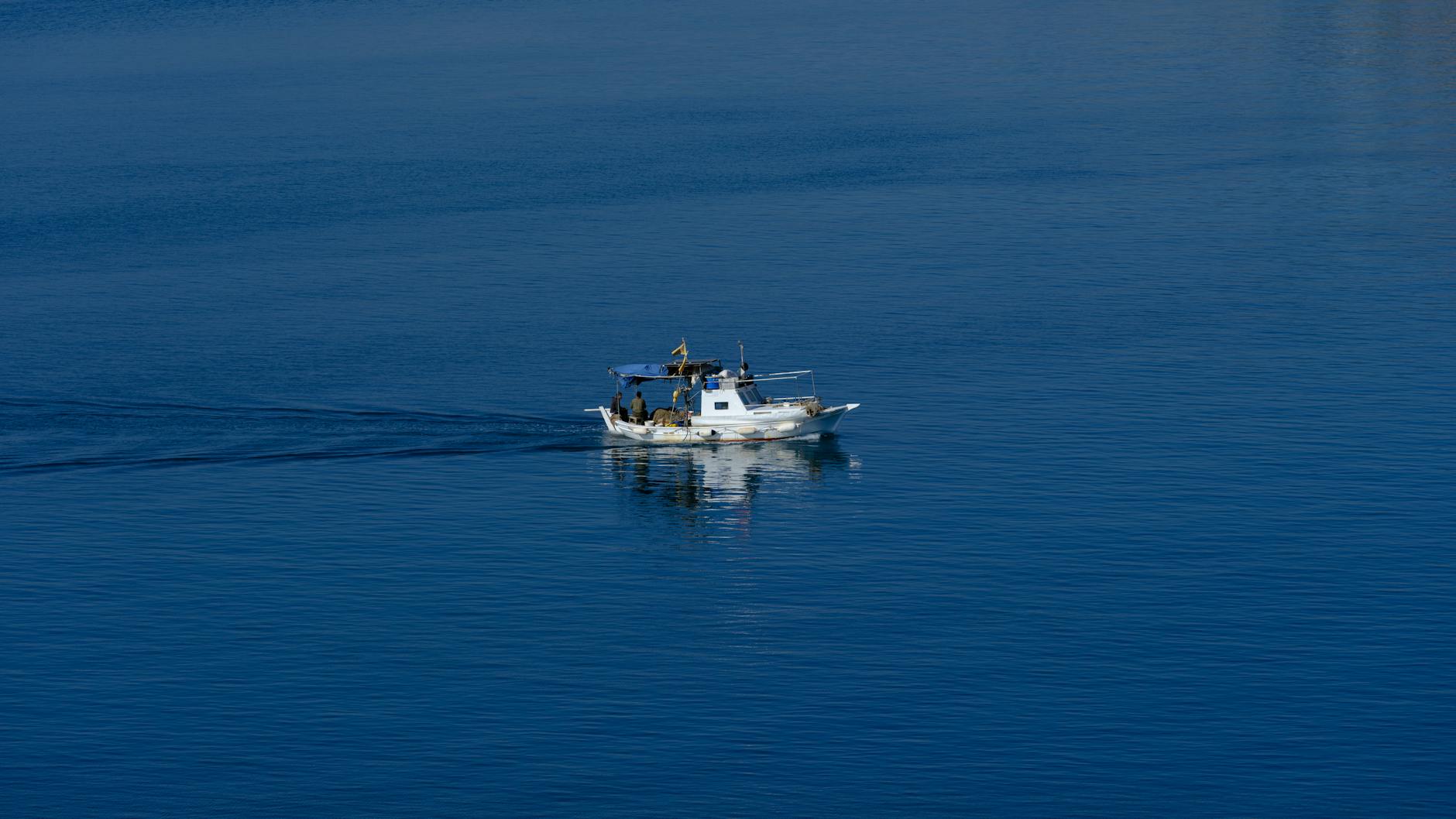 Guest catching a fish from a private boat off the Mallorca coast